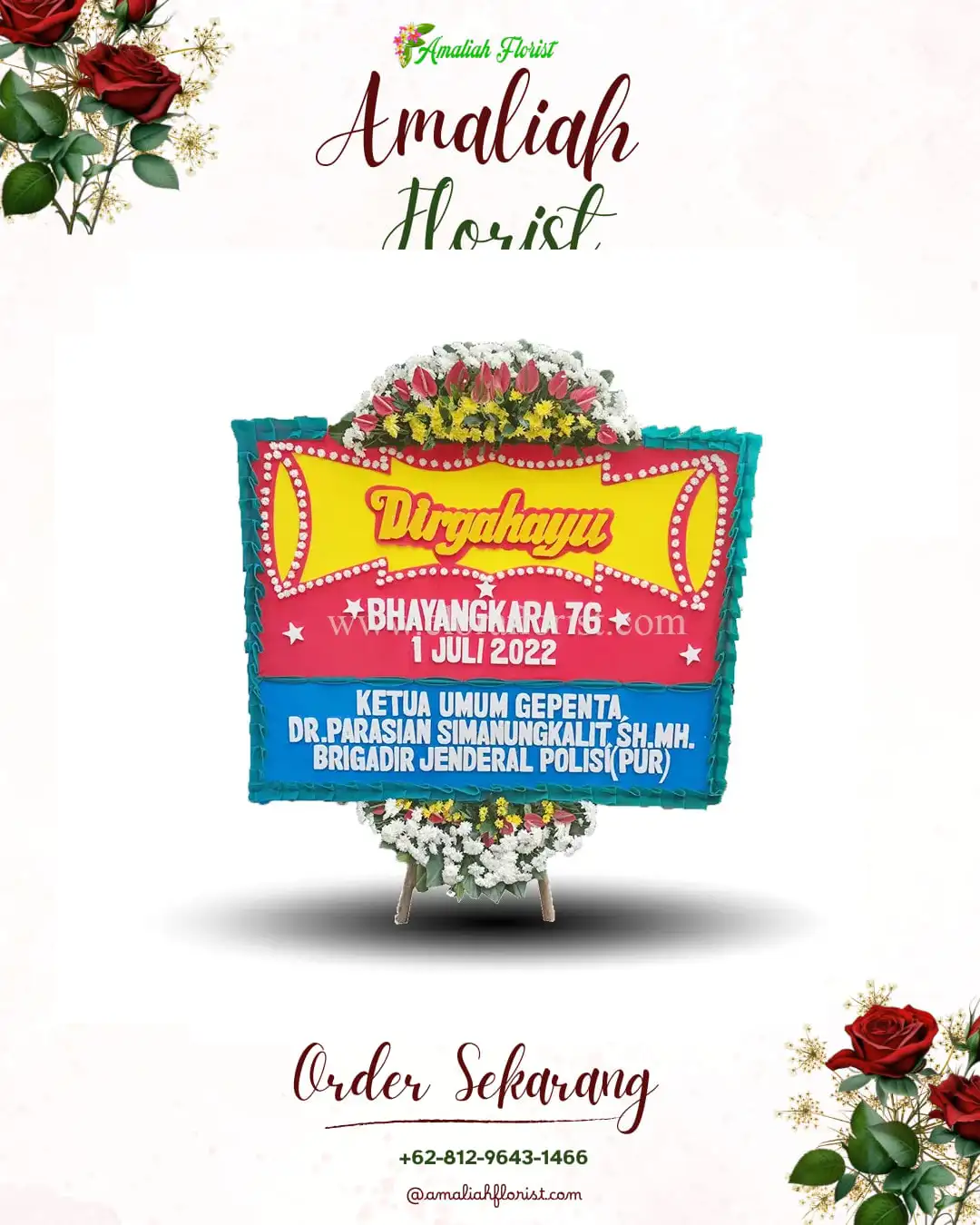 Papan Bunga HUT Ulang Tahun Marpoyan Damai